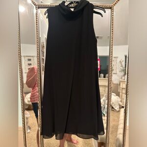 Vince Camuto Black Sleeveless Mock Neck Midi Dress